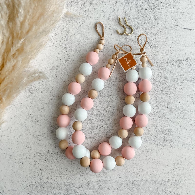 Deco Azul DECOAZUL Pink Curtain tiebacks - Boho Nursery Decor for Girls - Boho Room Decor for Teen Girls -Nursery Girl - Pink Boho Decor - Nursery Decor - Teen Room Decor for Girls - Set of 2 - Image 4